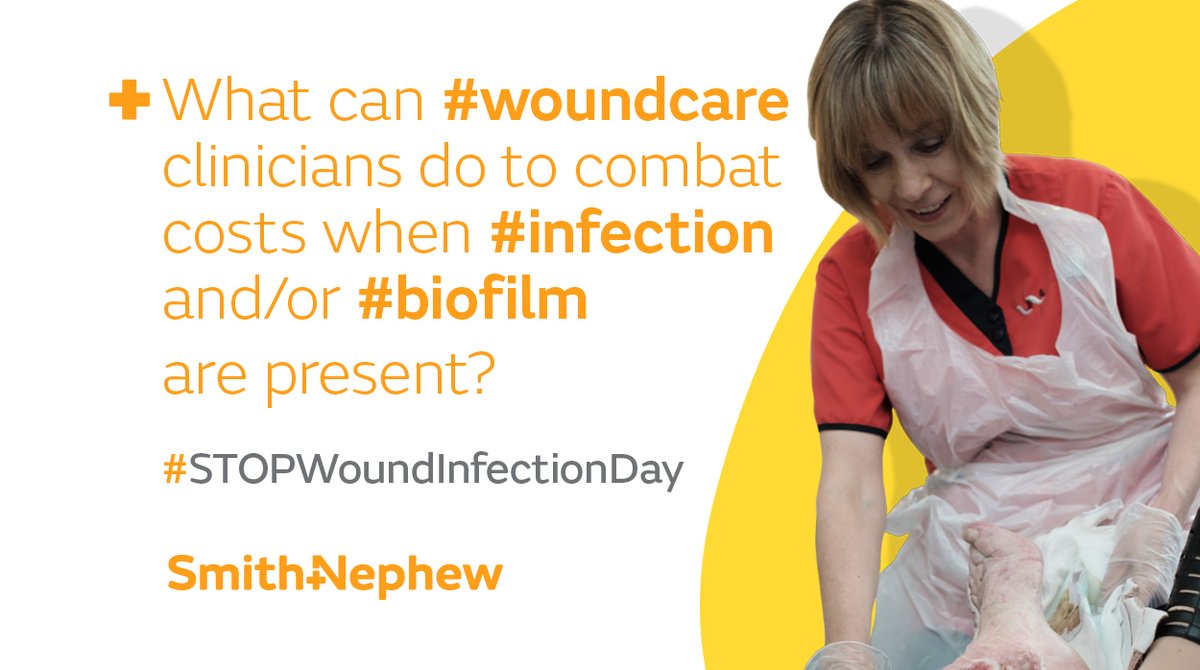 SmithNephewPLC's tweet photo. What can #woundcare clinicians do to combat costs when #infection and/or #biofilm are present? 

For STOP Wound Infection Day, learn how a clear, concise treatment pathway helps guide treatment choices: https://t.co/KLfclmqGiw

#STOPWoundInfectionDay https://t.co/r1etY2IxiF