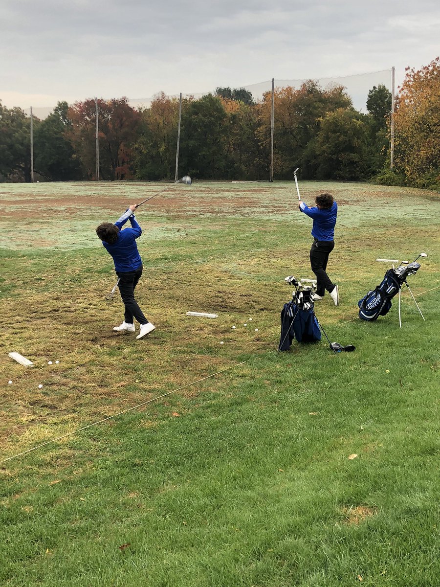 MHSRangerGolf's tweet photo. #RangerGolf first stop is getting loose at the driving range before the 10am tee time at the MA Division 1 State Sectional Golf tournament at the Meadows in Peabody. #LetsGo @methuensports https://t.co/gVITzqE5Xa