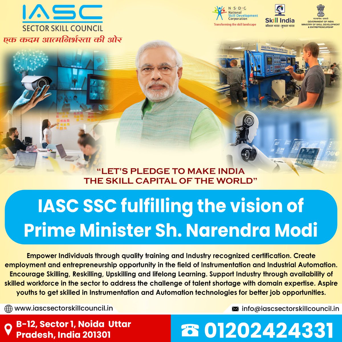 iascssc_india's tweet photo. IASC SSC is committed to fulfill the dream of @PMOIndia Sh. @narendramodi ji to empower Youth with latest technologies demand under @MSDESkillIndia @NSDCINDIA and prepare them for @makeinindia
.
#NSDCIndia #Worldskill #MSDESkillIndia #Rajeev_Gol #PMOIndia https://t.co/ryyXlCrwOD