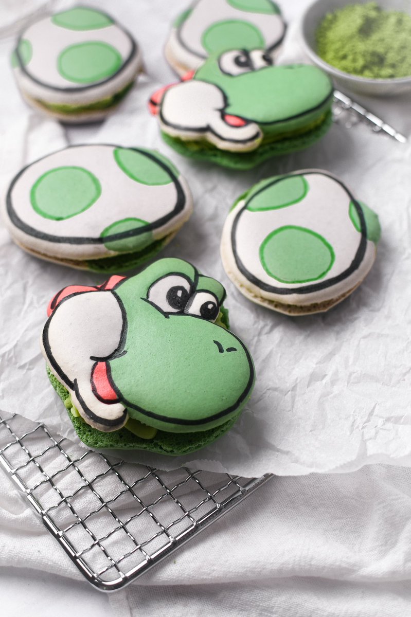 bitesbybianca's tweet photo. Yoshi macarons 😗 https://t.co/N3Y9tt2pXJ
