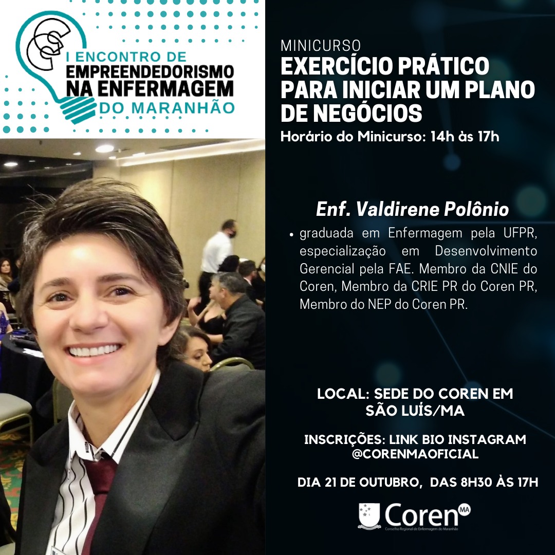 CorenMAoficial's tweet photo. Nesta sexta-feira, 21 de Outubro, o Coren-MA promoverá o I Encontro de Empreendedorismo na Enfermagem, evento acontecerá de forma presencial, no auditório do Coren-MA. As inscrições já estão disponíveis no stories e no link na bio do Instagram @corenmaoficial e são limitadas. https://t.co/VHjhZVyv4z