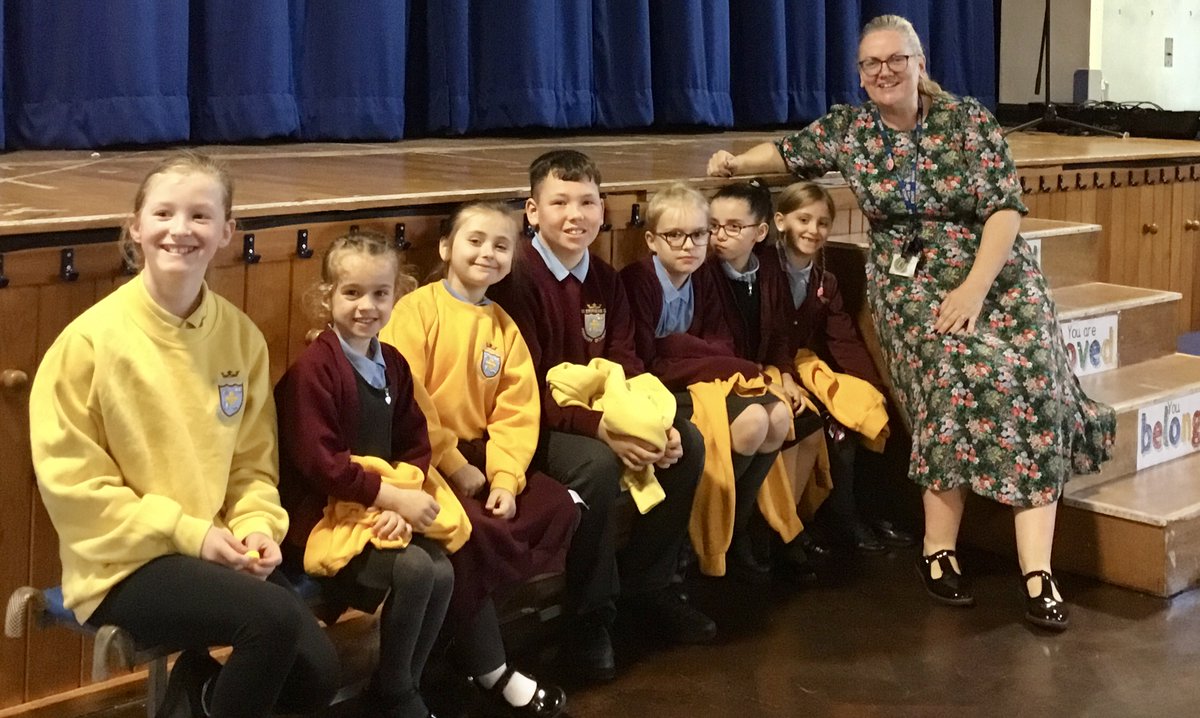 StStephens_Bury's tweet photo. This morning we celebrated these awesome golden jumper superstars. They were celebrated for their attitude of gratitude, kindness, determination, care and being great role models of learning and behaviour. Well done and thank you #celebratingcharacter #ststephenssuperstars https://t.co/Cch5MUkUps