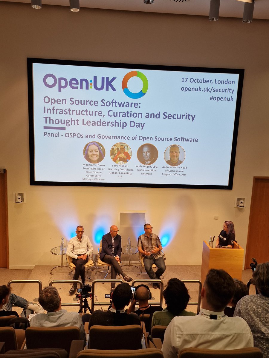 Great to hear <a href="/awafaa/">Andrew Wafaa</a> highlighting the importance of non code contributions &amp; community building in OSPOs, and importance in launching projects.

"An open source project will not be successful without community, without community it's just software"

#opensource <a href="/openuk_uk/">OpenUK</a>