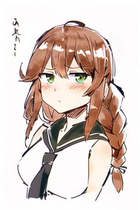 落書き能代ちゃん照れ顔セットをイイ感じに仕上げてもらった。3枚目とか特に可愛い。謎文字も生じる! 