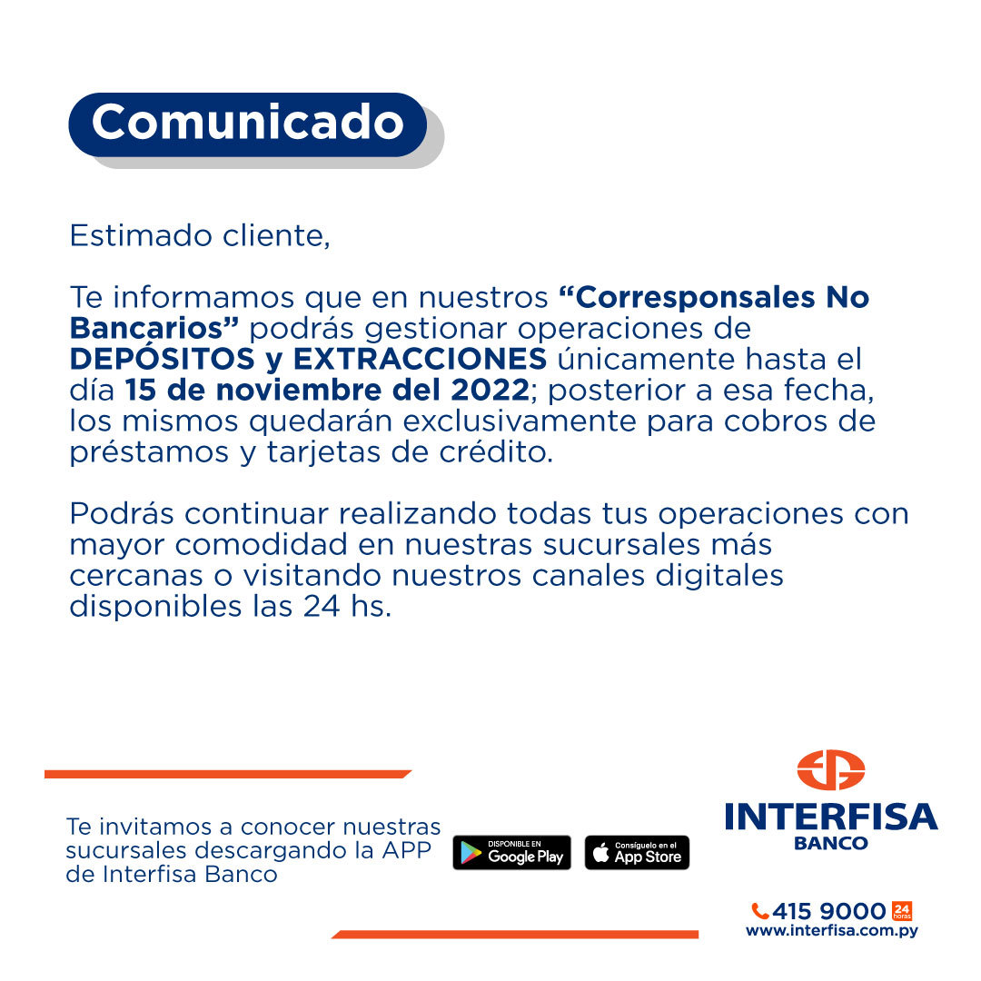 Interfisabanco's tweet photo. ¡Importante! ⚠️

Comunicamos a nuestros clientes https://t.co/pnxIcERLYx