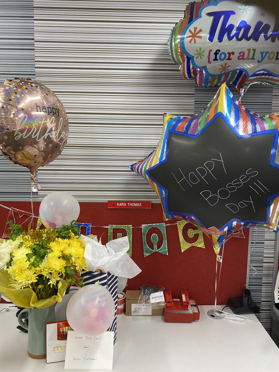 19kttgt's tweet photo. I was out of town on vacation for my bday so my team combined bosses day with my BDay and this is what I walked into this morning 😩😁😊💗 https://t.co/PtRV8VM5In