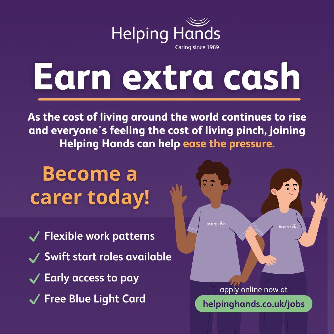 Helpinghandsdon's tweet photo. £11.85-£12.10 per hour, mileage paid, flexible hours to suit you. full time and part time. monthly pay.
own vehicle and license required.
Contact us today!!!!
Apply now through indeed or our website.
https://t.co/KyuOAGuuOc https://t.co/8sF7Rh7NuM