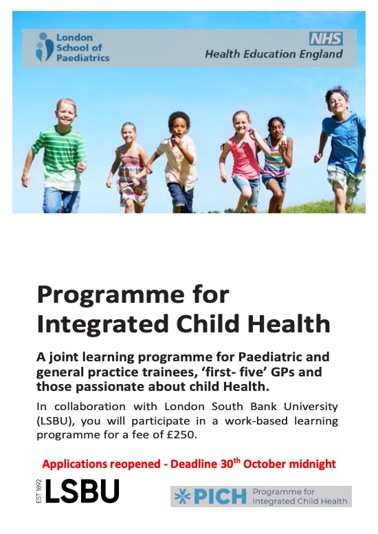 LizzieWortley's tweet photo. @LondonPaeds @rcgp trainees &amp;first 5GPs
Do you want to work in a more joined up NHS?
Do you want to be a part of the solutions?
Do you want to be inspired by new approaches to healthcare for children and young people?

Then u need PICH - #IntegratedHealth

Application til 30 oct https://t.co/fCnmWMBgZP