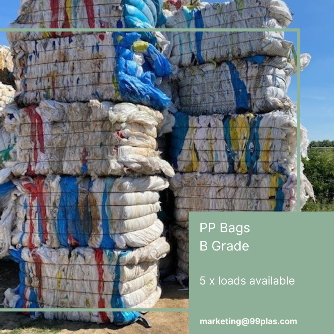 99Plas's tweet photo. PP Bags/Sacks B- grade 5 x loads available. This material is supplied regularly. To make your price offers, email marketing@99plas.com
#PP #Recycling #PPBags #PPrecyclin #recyclingPPBags #plasticrecycling #plastics #circulareconomy #99Plas https://t.co/9CLSL9AeJY