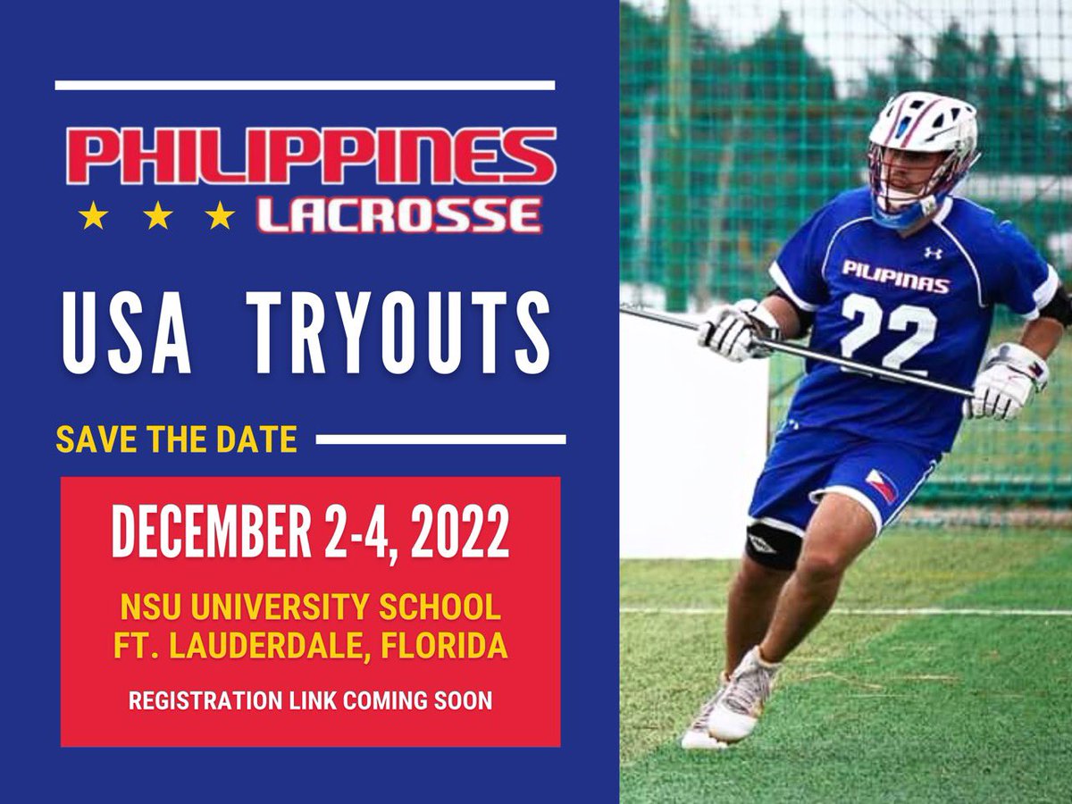 🚨SAVE THE DATE🚨

We are excited to announce our US tryout as we prepare for our #roadtosandiego! 

Player registration link coming soon. Stay tuned. Salamat! 🇵🇭🥍