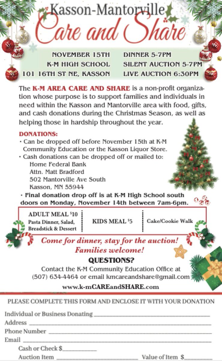 KMCareAndShare's tweet photo. Mark your calendar ••• @KMCareAndShare Annual Dinner &amp; Auction! *We are still looking for auction items and cash donations. Please consider giving to this wonderful community event. https://t.co/yhVFARU4oo