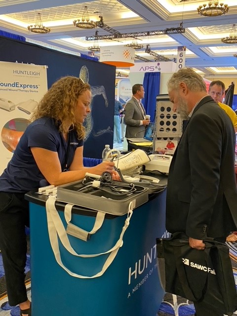 HuntleighdiagUS's tweet photo. The Huntleigh team had a great time last week at the Symposium on Advanced Wound Care, talking about #WoundExpress and how it can assist with hard to heal wounds.

#woundcare #SAWCFall #SAWCFall2022 https://t.co/e300VcuubG