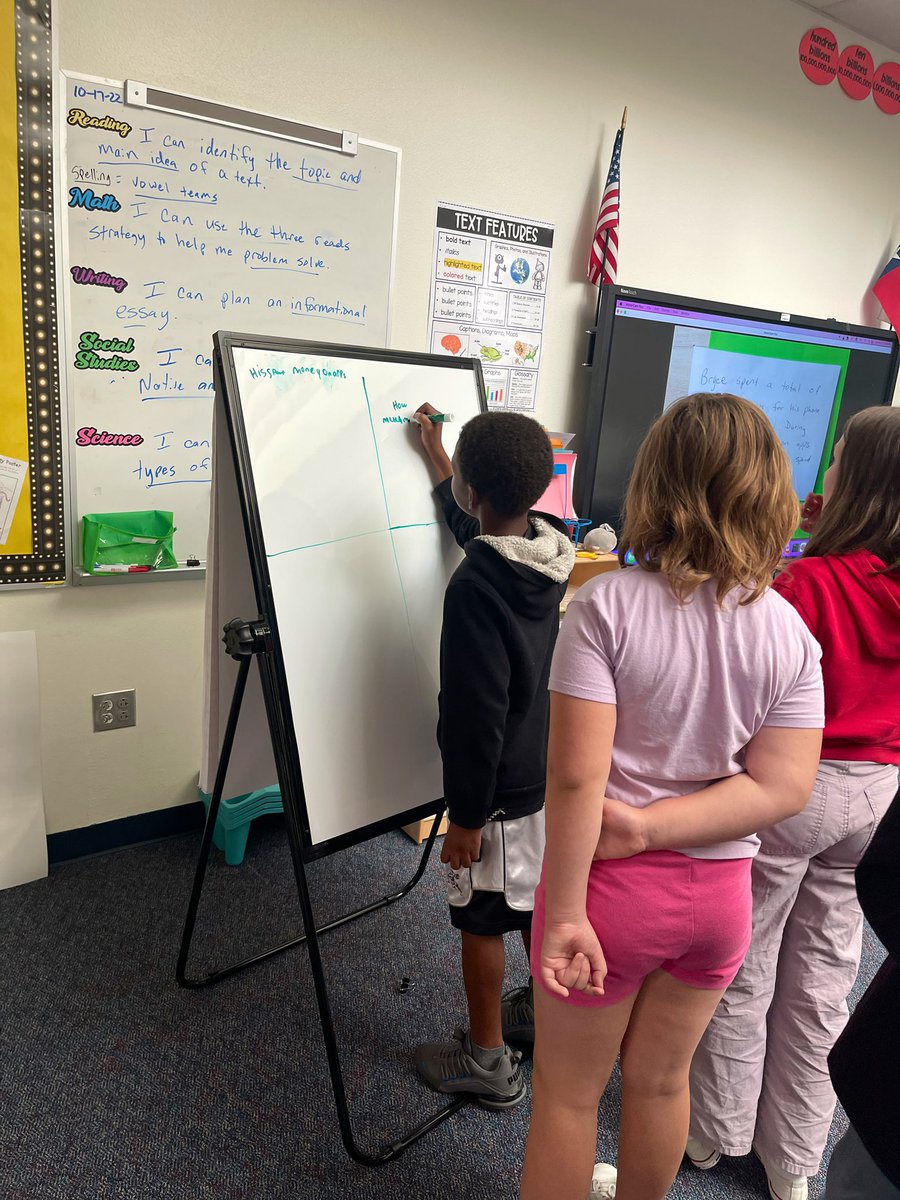 TheMartinator5's tweet photo. I spy, with my little eye, vertical work spaces in 4th grade!! Mrs. Castro is a ⭐️ rockstar ⭐️ at applying what she learns in PD to her classroom! Way to go!! #ThreeReads
#vegaelem #MyMISD #YouBelongInMISD #McKinneyMath https://t.co/YrcojbOn1X