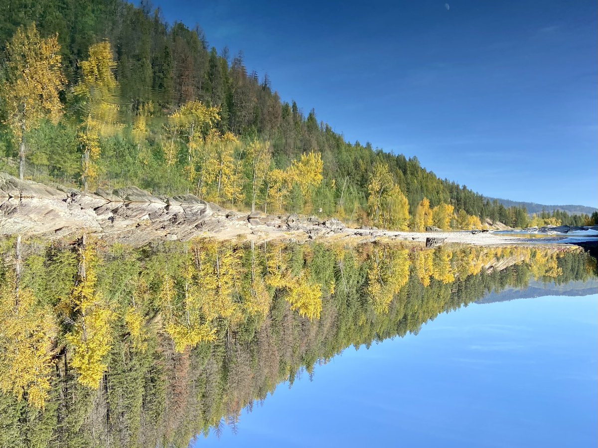 NathanWalzGbr's tweet photo. I snapped this photo of some #fallcolors yesterday reflecting off a river. 2nd image is the same photo just flipped upside down.  #Nature is #Neat https://t.co/wIqjaCqJjs