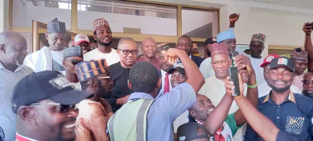 BREAKING: H.E @PeterObi just arrived Kaduna with Dr Yusuf Datti Baba-Ahmed, to honour the invitation of the Arewa Joint Committee. @NgLabour #VotePeterObiForPresident2023 #Obidatti023