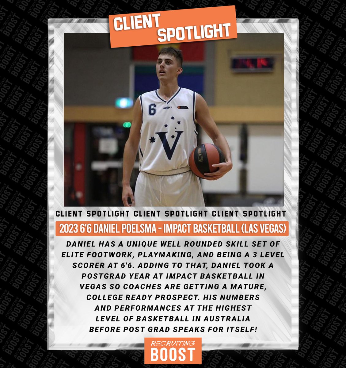 2023 6'6 <a href="/PoelsmaDaniel/">Daniel Poelsma</a> of <a href="/impactbball/">Impact Basketball</a>! 

🇦🇺 Native - Melbourne 

📍 Las Vegas, Nevada 

🎞️ youtu.be/oLaRPlS4Iw8

Projected Level: LM D1 

#RecruitingBoost