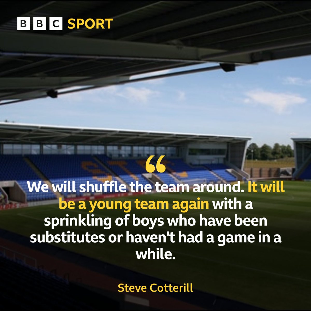 🗣️Shrewsbury Town manager Steve Cotterill ahead of tonight's game against Stockport County in the Football League Trophy 🏆#Salop cannot qualify for the knockout stages of the competition 🕑Build up from 7pm on @BBCShropshire ⚽️KO: 7:30 ➡️bbc.in/3EOpNX1
