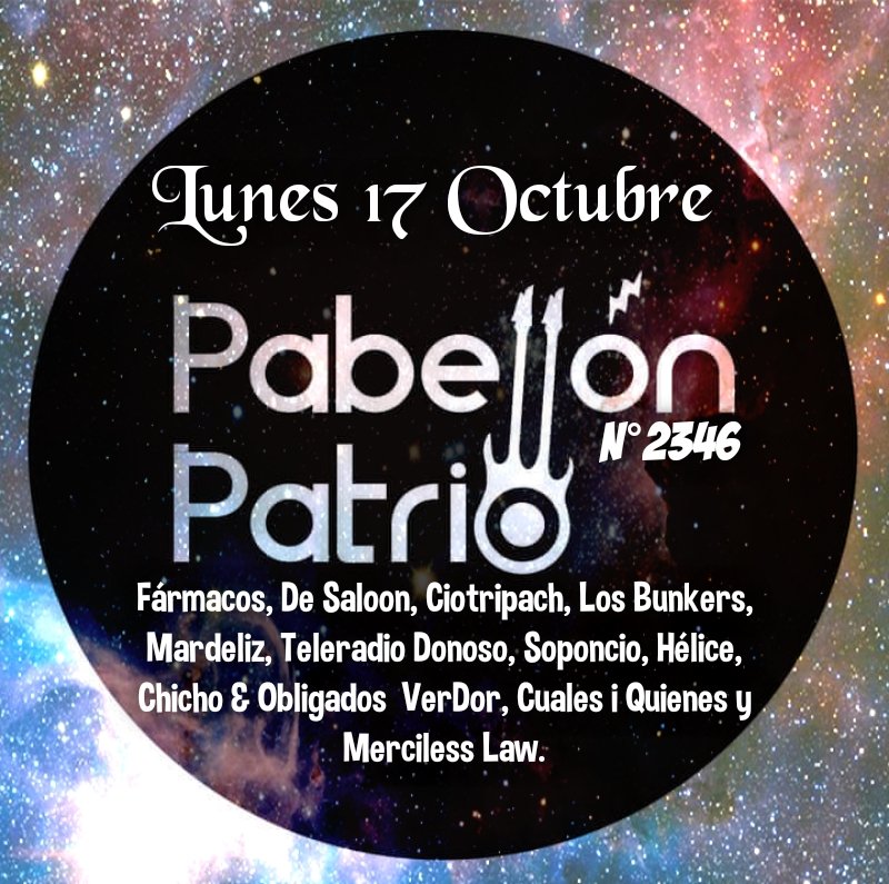 PabellonPatrio's tweet photo. Hoy en #PabellónPatrio @ffarmacos @desaloon @ciotripach @Los_Bunkers #mardeliz @TELERADIOdonoso @soponciorock #helice #chichoyobligados @EsVerDor @cuales_iq #mercilesslaw Toda la info en nuestro Facebook https://t.co/0MshVz5RbF https://t.co/vmMJR92xSj