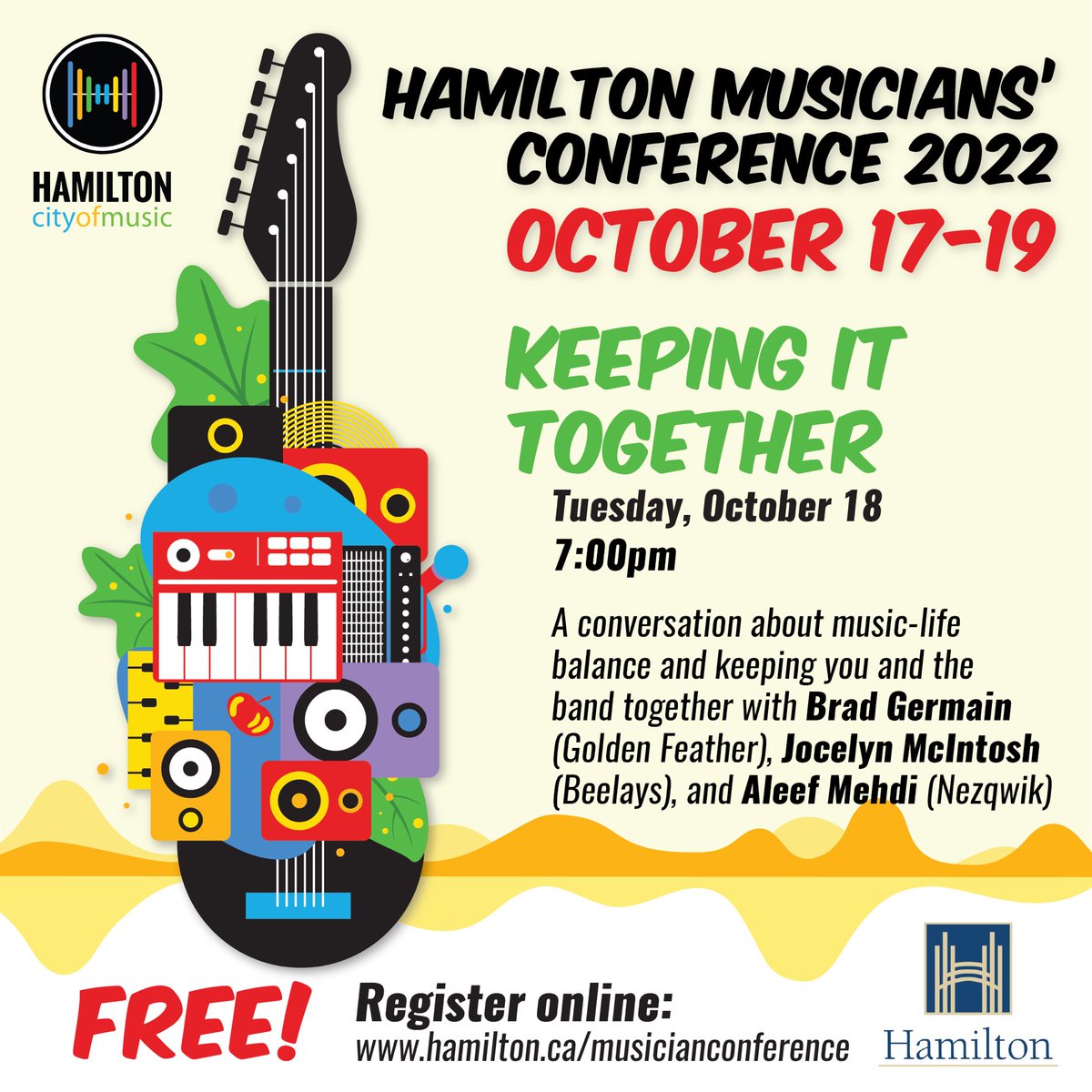 TOMORROW’s (Tuesday’s) Conference conversation: Keeping the Band Together. 
Awesome line up of panelists include Aleef from <a href="/nezqwikband/">Nezqwik</a> Jocelyn of <a href="/thebeelays/">The Beelays</a> &amp; Brad of GoldenFeather. Moderated by Deshaun Jones. Signup: tinyurl.com/2s4euh9u #HamOntMusic #SmallBusinessWeek