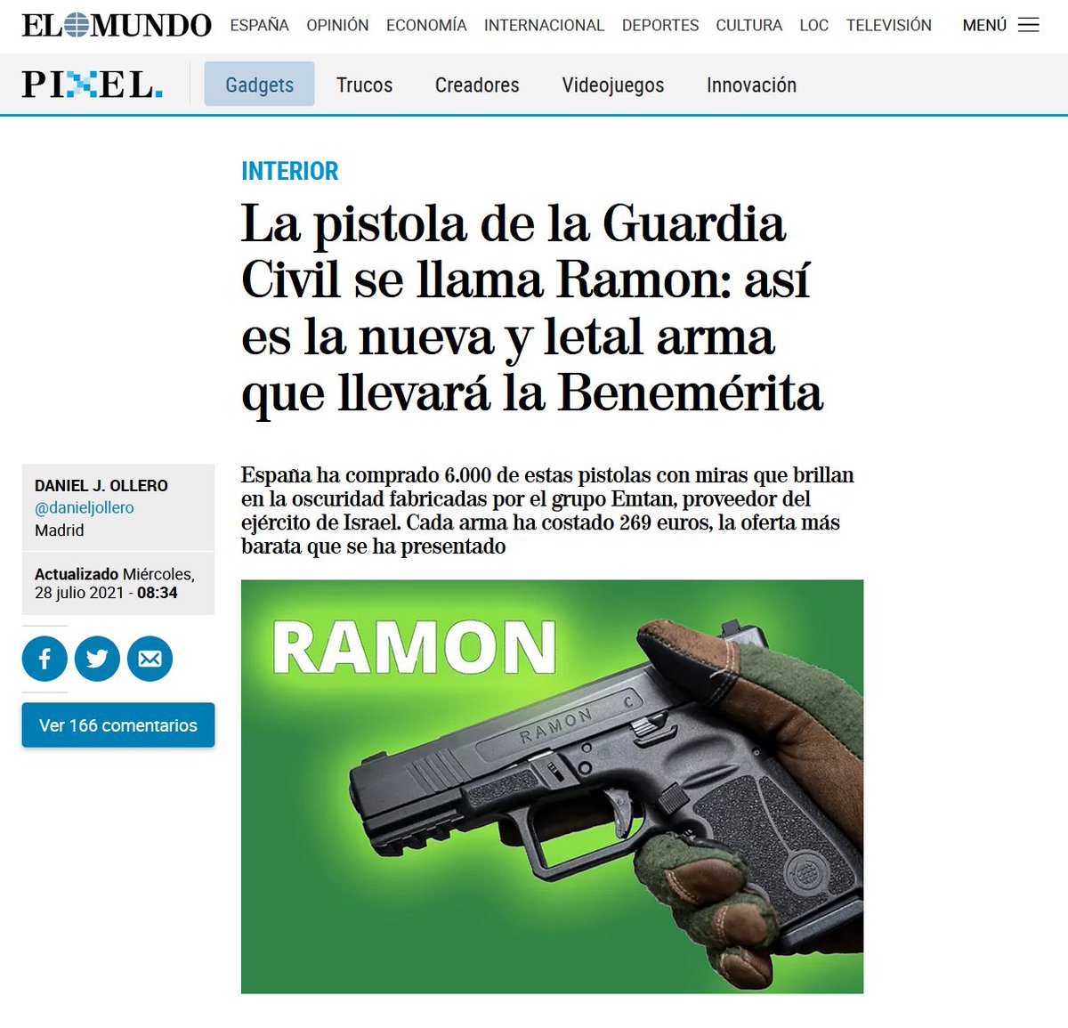alyudur's tweet photo. El Ministerio de Interior se gasta 3M € en pistolas israelíes. https://t.co/ioA1TmwXmt