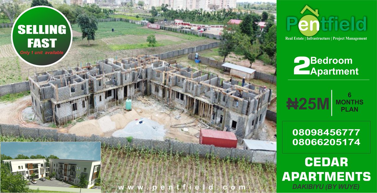 PentfieldN's tweet photo. Work in progress at #CedarApartments Dakibiyu, Abuja.
Only 1 unit available nowπ₯
#Pentfield #RealEstate #realestateinvesting #infrastructure #projectmanagement https://t.co/hWMH6ylY9K
