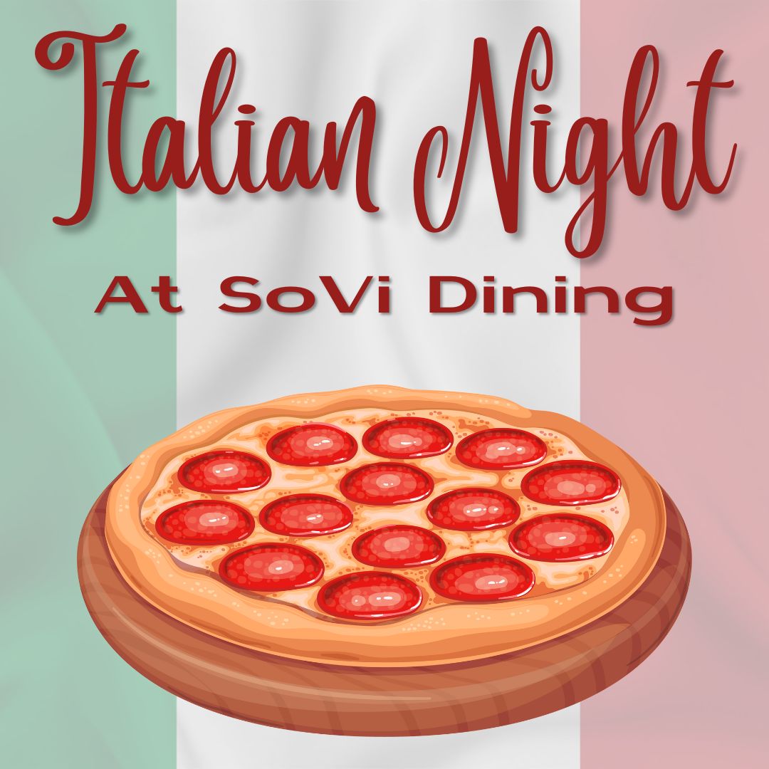 Come celebrate #NationalPastaDay with us at SoVi Dining! Enjoy the taste of Italy with our Italian Dinner🍝