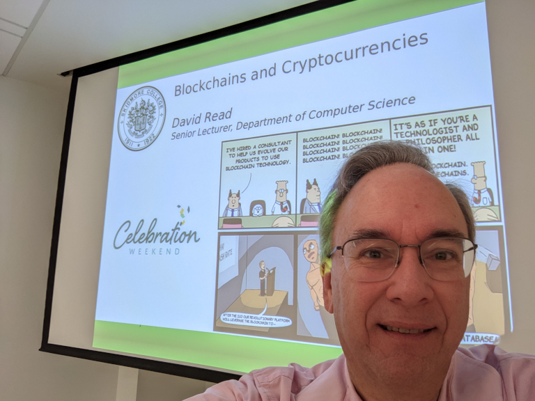 Monead's tweet photo. Had a very interactive and engaged group for my @SkidmoreCollege MiniCollege class this weekend! Lots of questions about #blockchain and #crypto. https://t.co/bshA6WP1dD