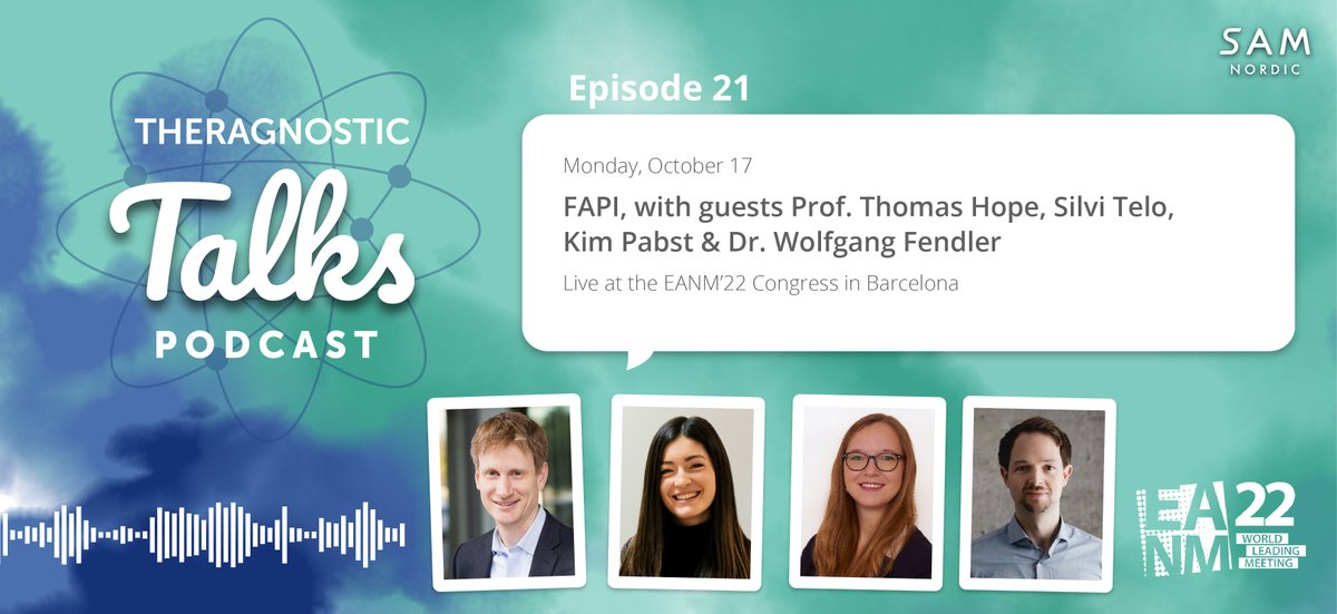 sam_nordic's tweet photo. What are the world’s leading experts saying about FAPI? What possibilities are created, &amp; can it be used in the diagnosis &amp; treatment of different cancer types? Today's episode of Theragnostic Talks is now out. Live from EANM'22 Congress in Barcelona. https://t.co/JLjY64mMU2