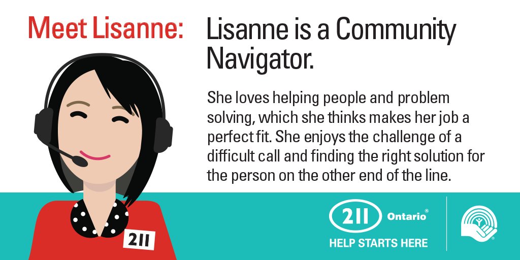 Our team is passionate about the work it does, and callers appreciate that.

If you know someone in need of support, tell them about 211.

Dial 2-1-1 or search online at 211centralsouth.ca
#HelpStartsHere