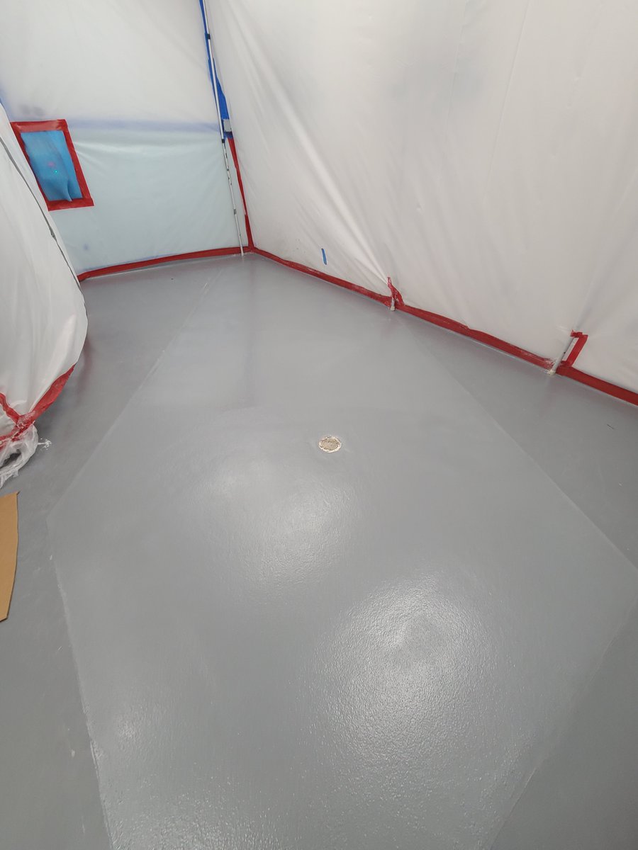 Back in the trenches at CRISPR Therapeutics for #trench #repair. Cordoned off and sections received a new application for a #seamless, #resinous solution to maintain #safety standards.
#urethane #concrete #concretecoating #lifescience #biotech #pharma  #compliance #getfloored