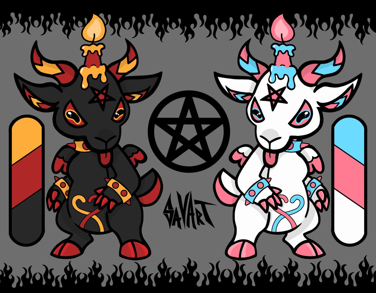 fullmoonfoxs's tweet photo. ✨🖤BAPHOMET INSPIRED CHARACTERS🤍✨ https://t.co/c8bZbi8n8I
