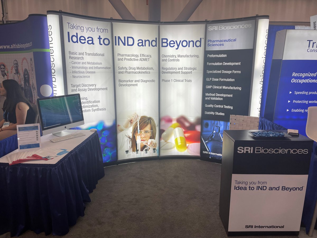 SRI Biosciences is at @AAPS PharmSci360 meeting in Boston! Come find us at booth #422 to learn about our #GMP manufacturing and formulation capabilities, along with available #pharmaceutical science jobs at @SRI_Intl. #AAPS2022