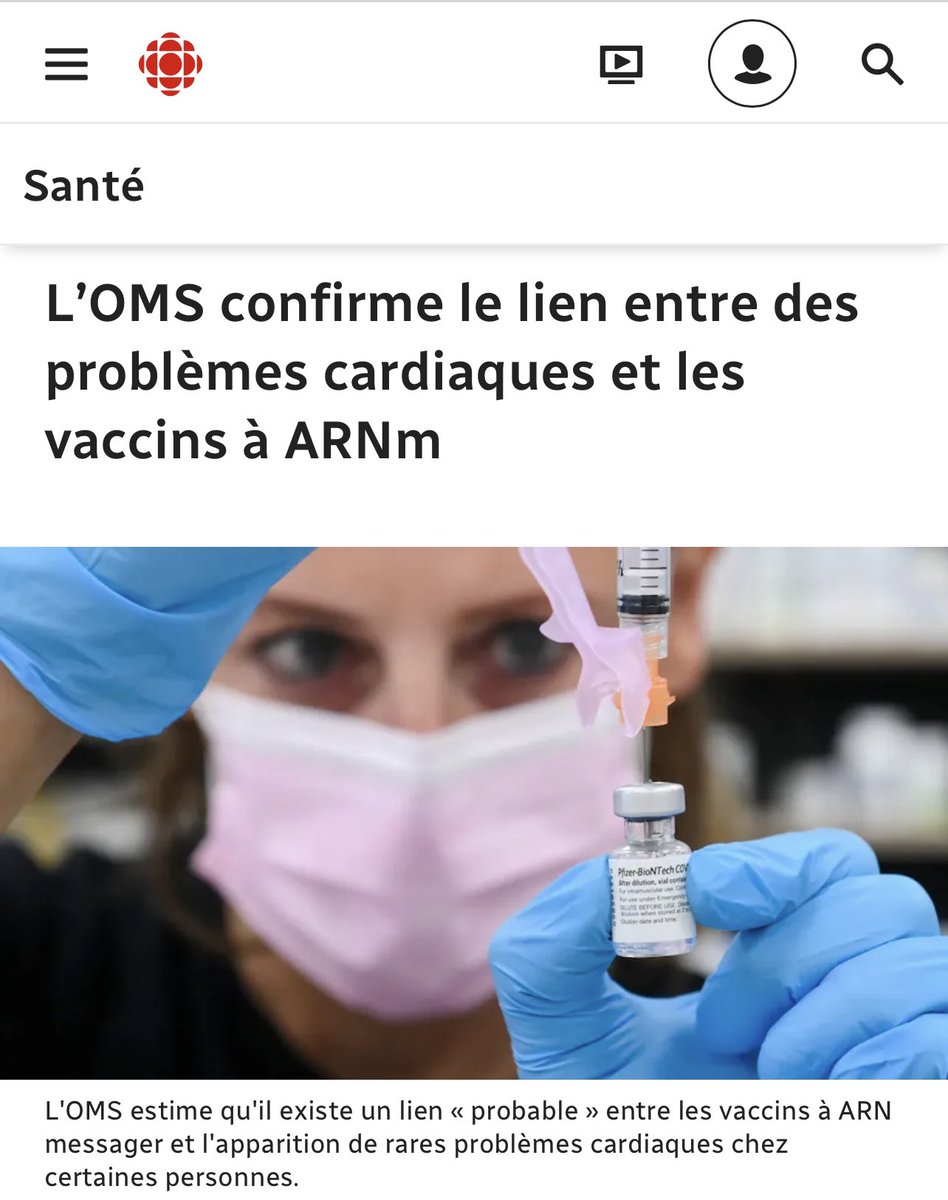 andrearthurciel's tweet photo. Ceux qu’on dénigre en les appelant, les complotistes, relaient ces articles de Radio Canada. 

Est-ce que Jeff Yates, le décrypteur barbu, tentera de nous faire avaler que finalement, les vaccins ne sont pas dangereux et que l’OMS recommande le bivalent?

Je suis impatient. 

* https://t.co/LWTkyYSlw0