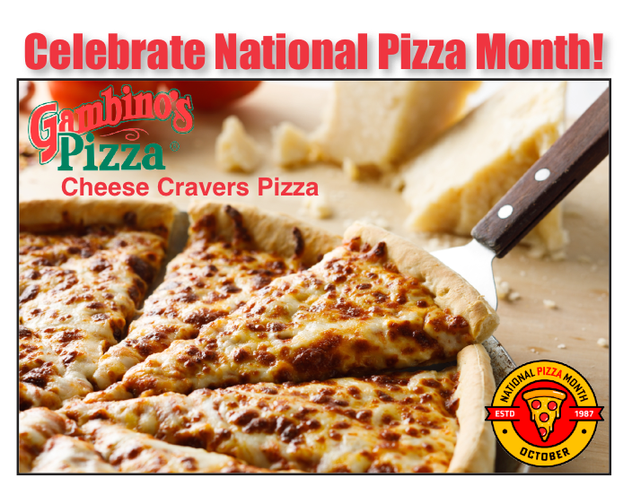 It's National Pizza Month, and we're getting cheesy at Gambino's Pizza!

Did you know that our Large Cheese Cravers Pizza has OVER A POUND OF CHEESE?!

Do you think you could eat that much cheesy goodness?

#SayCheese