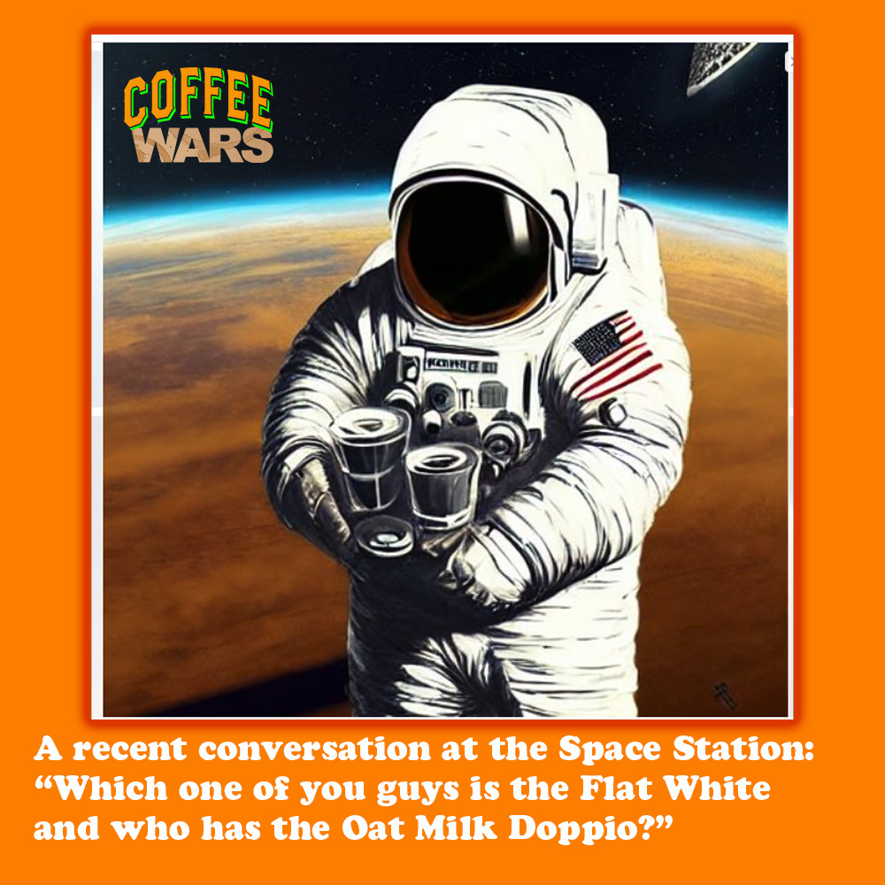 CoffeeWarsNFT's tweet photo. Which of you people is the Flat White and Who has the Oat Milk Doppio, I overheard recently on the space station?

#coffewars #nft #nftsale 

https://t.co/1A81hM5gXk https://t.co/7wGKYhpMk0