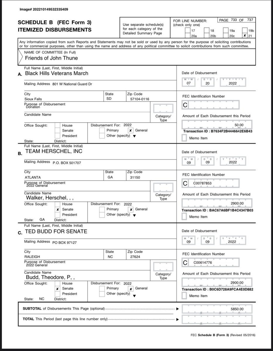 BriggsWarrenSF's tweet photo. Who is @SenJohnThune? 

The type of father who sends his money to a violent domestic abuser. https://t.co/bppk4aD88S
