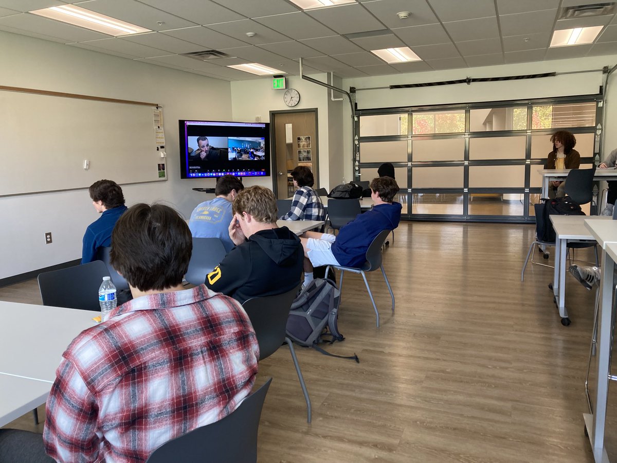 ibuahs's tweet photo. IB Business HL year 2 students interview Trevor Bergman from WeHelpTwo as they prepare for the launch of Socktober! https://t.co/DM0qTzajyd