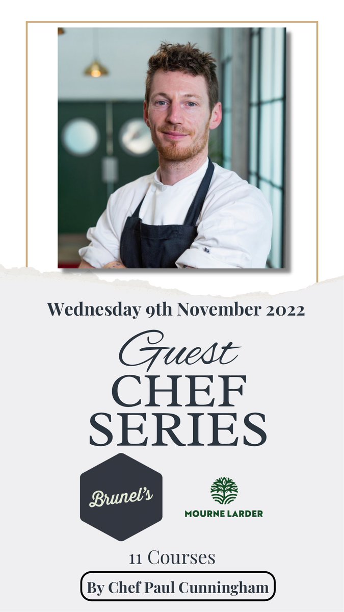 EatAtBrunels's tweet photo. Introducing guest chef series.

9th November 
£130pp (includes wine pairing)
Starting at 7pm
@Paulcchef is the guest chef, we only have him for one night. 
Book through email
@MourneLarder #Food #mourne #foodni #countydown #newcastle https://t.co/Xo1cP0GHkj