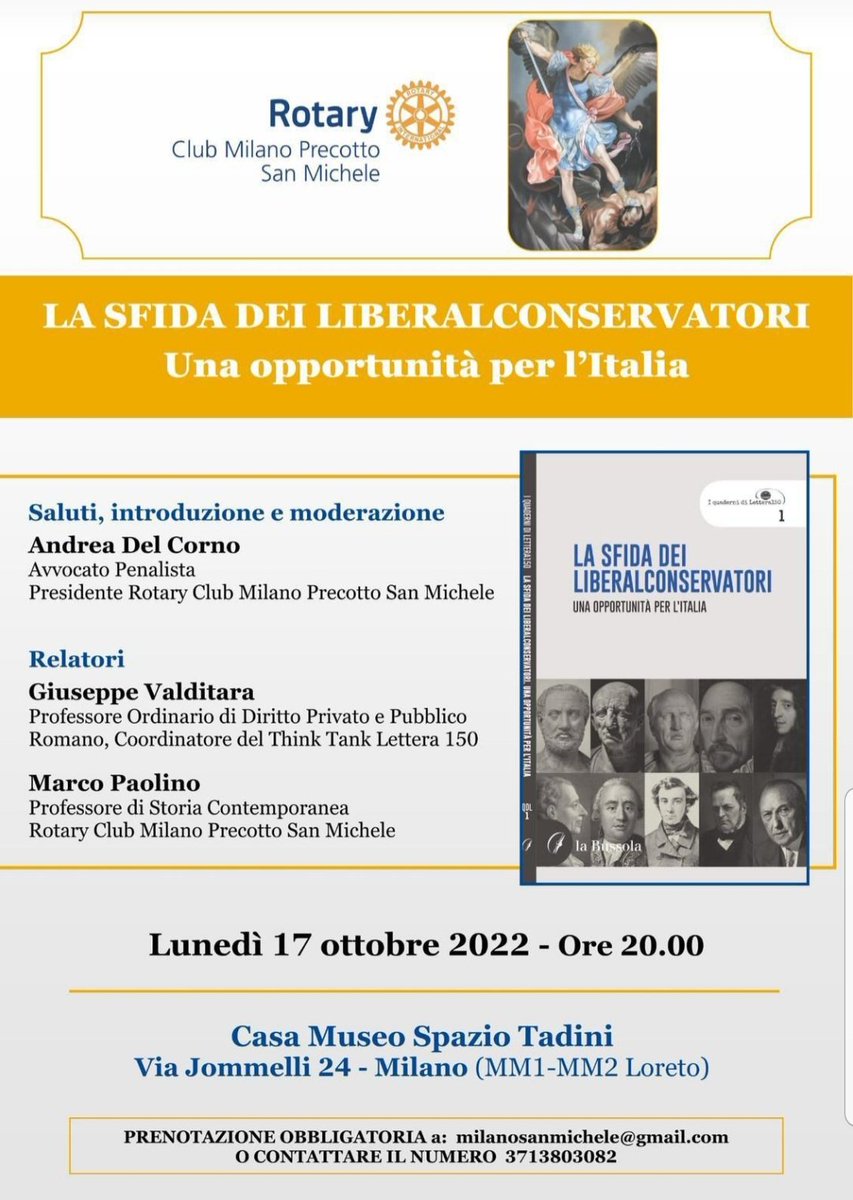 Questa sera presento La sfida dei #liberalconservatori, della collana di #Lettera150 @lettera150