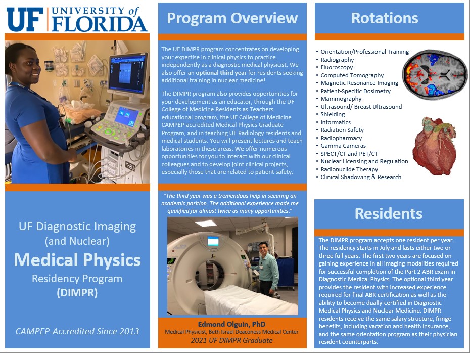 UFMedPhys's tweet photo. The #UFMedPhys #Diagnostic Imaging #MedPhys #Residency Program is accepting applications via the #aapm #mprap! We look forward to receiving your application! #florida #sunnyandwarm #campep It's great to be a #floridagator https://t.co/ZNCedV5JfF
