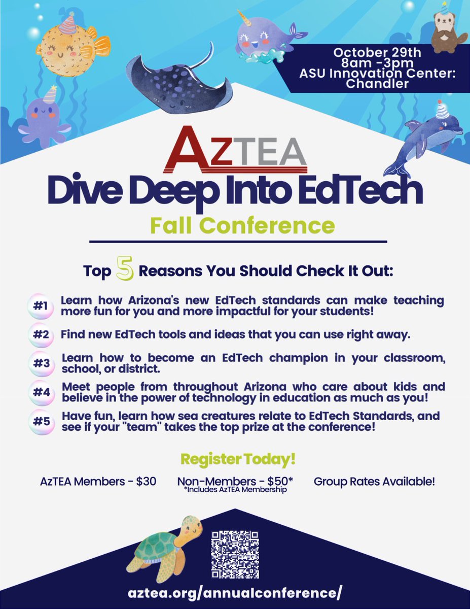 aztea's tweet photo. Be a Collaborator and Dive Deep into EdTech #makeazteayourpln #edtechpd #STEM #EdTech #azteafallconference22 https://t.co/eQlyto9IaS https://t.co/NzzSdY9rmh