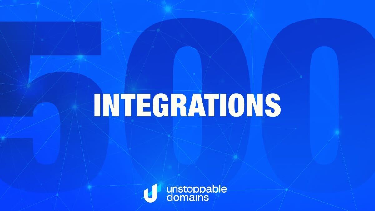unstoppableweb's tweet photo. There are now 500 📈 integrations where the #UDfam can use their Unstoppable Domains 🙌

A big thank you to all of the companies who trust us as their digital identity partner 🤝

Check them out here: https://t.co/ExsxXBCgVm https://t.co/8rUeG63cul