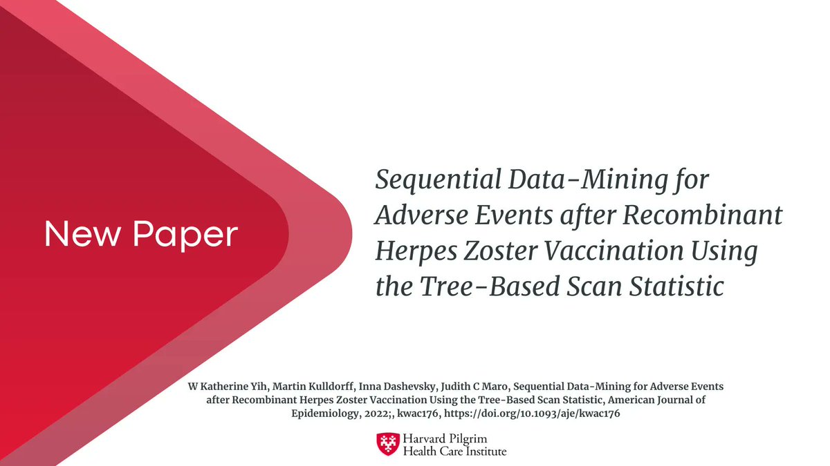 DeptPopMed's tweet photo. New work led by @DeptPopMed's Katherine Yih and Judith Maro demonstrates that, applied sequentially, the binomial tree-based scan statistic allows for early detection of potential safety problems through early initiation of ongoing monitoring.

In @AmJEpi: https://t.co/zKUghqoDUX https://t.co/5nxF73CHCb