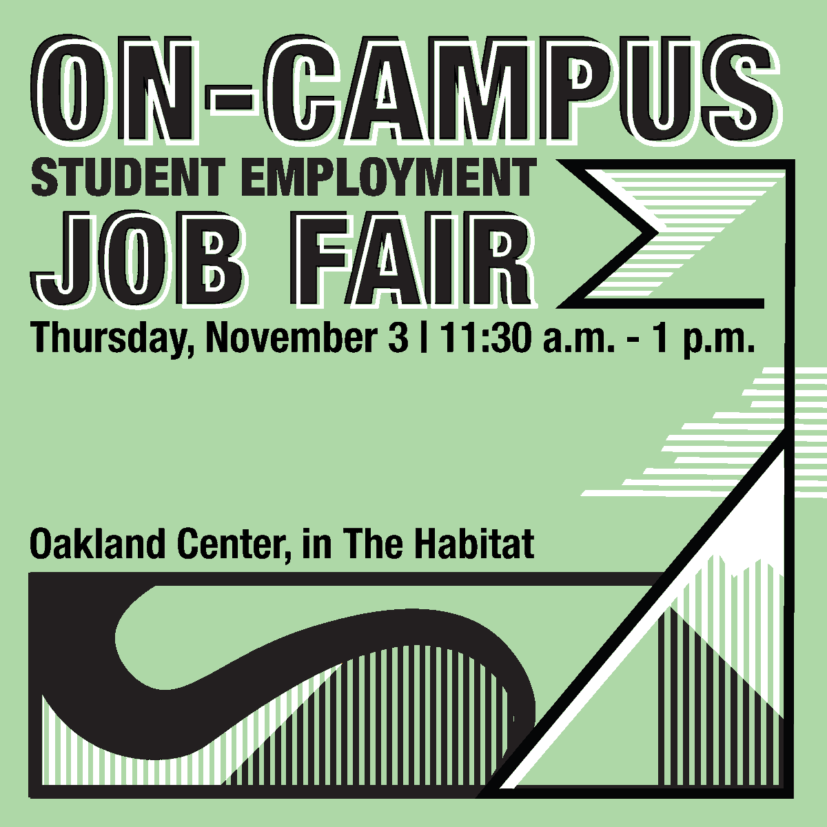 OUCareers's tweet photo. Are you interested in getting a job on campus? 🤔 Come explore the On-Campus Student Employment Job Fair on Thursday, November 3, from 11:30 a.m. - 1 p.m. in The Habitat - located in the Oakland Center!

Learn more: https://t.co/znGYIGvx0Z

#oucareers #thisisou #jobfair #begolden https://t.co/Q0ZR9bEVba