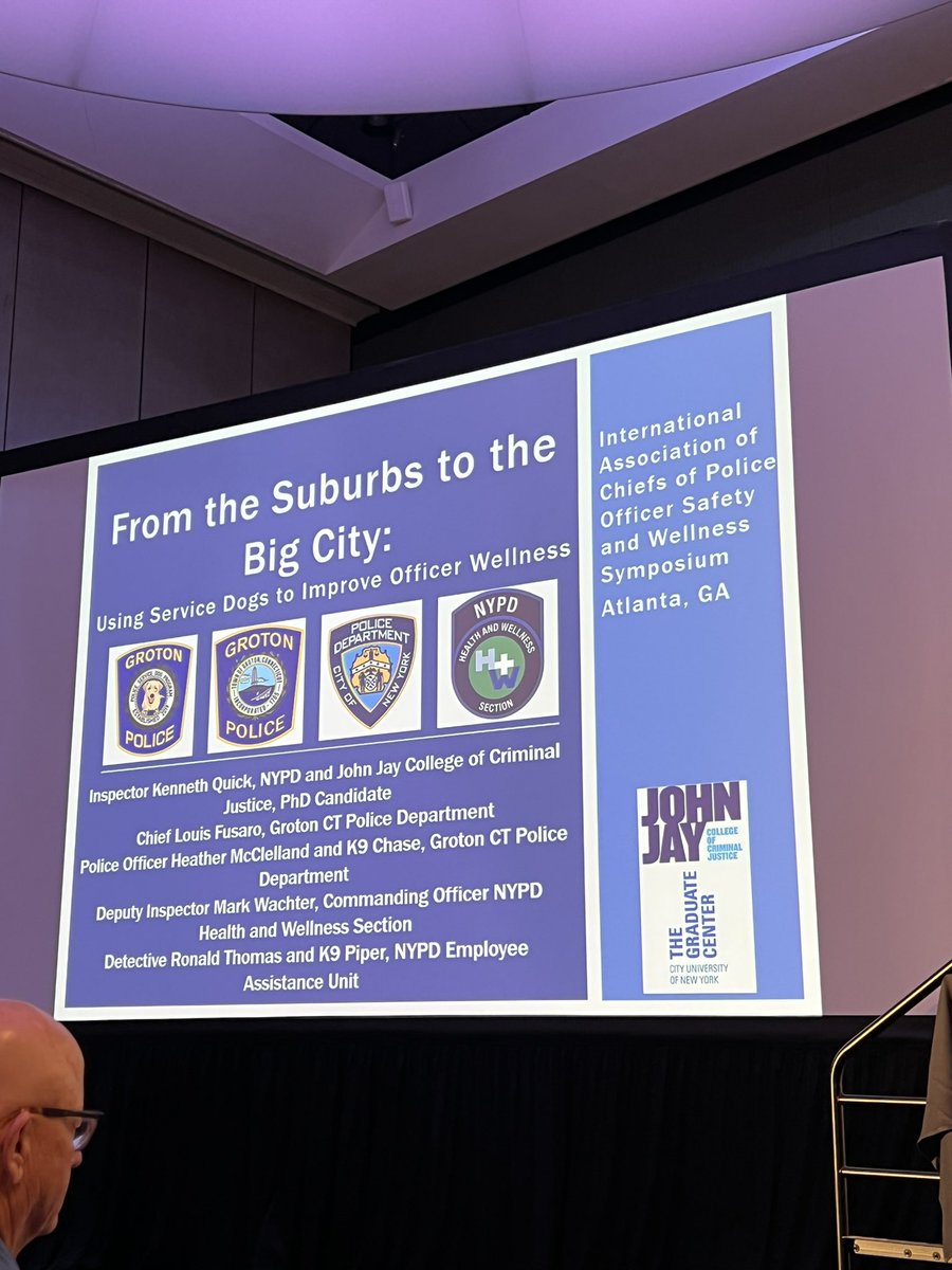 Serving4Police's tweet photo. Well, that was a welcome good morning from Connecticut. Got a nice good morning boop. #ServiceK9 #OfficerWellness @JohnJayCollege @TheIACP #IACP2022 https://t.co/ORZUw0MvPb