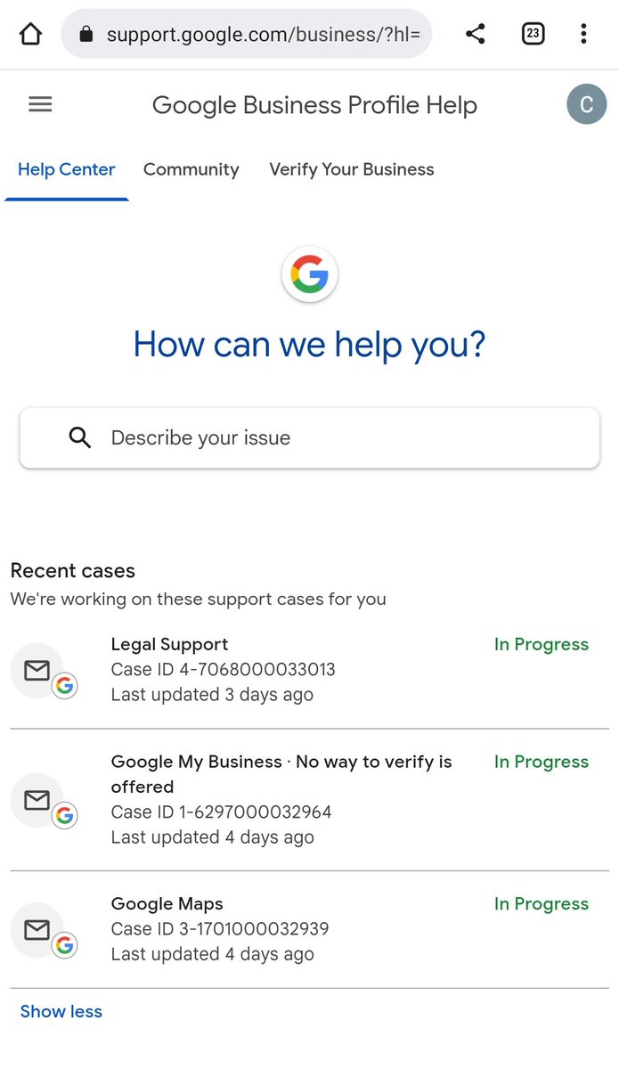 MenezesNeville's tweet photo. @GoogleMyBiz Seek your urgent help on fraudelent takeover request by third party email. 3 cases raised 4 days back but no response. https://t.co/fbClEh3d3M