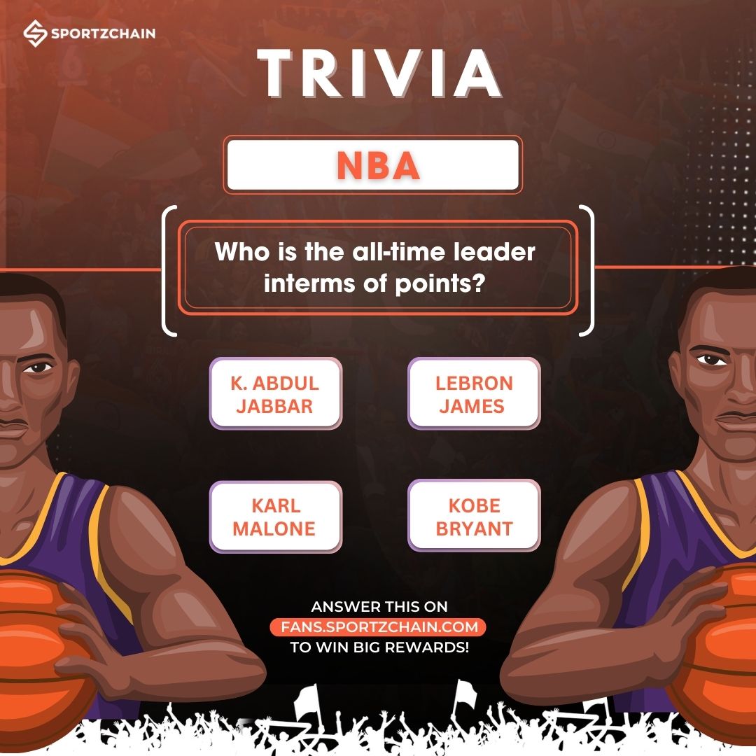 SPORTZCHAIN's tweet photo. NBA season is about to start. Let's see if you can slam-dunk these questions!!

Take this trivia challenge on https://t.co/6XGqLhPQmo for your chance to win big. 💪

#NBA #sportzchain #crypto #kobe #basketball #slamdunk #nba22 #malone #lebron https://t.co/7SkzklFql7