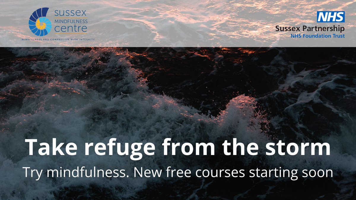 Take refuge from the storm! To all healthcare staff in Sussex working for the NHS or local council, you are entitled to a free 8-week #mindfulness course, as part of <a href="/StaffInMind/">Sussex Staff in Mind</a>. 
The next course starts this week. Find out more here. Please share r/t. sussexmindfulnesscentre.nhs.uk/take-refuge-fr…