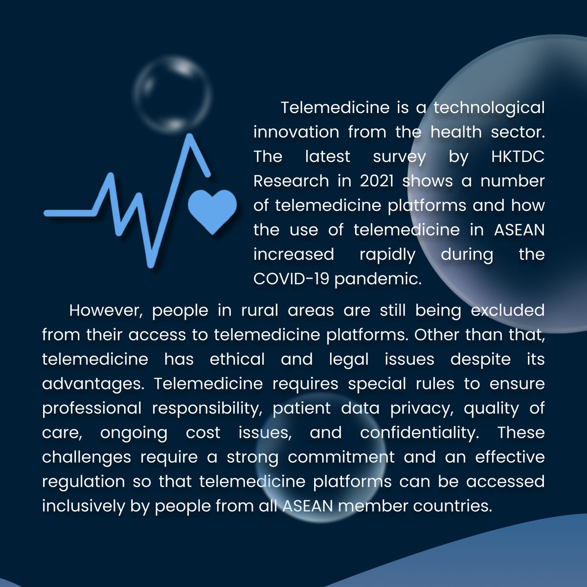 The_AYIC's tweet photo. Telemedicine is a technological innovation from the Health sector. It has many challenges for this telemedicine platform to be accessible to people from all ASEAN member countries.

#AYIC2022
#SDGs3 https://t.co/vM1Pv2oiZU