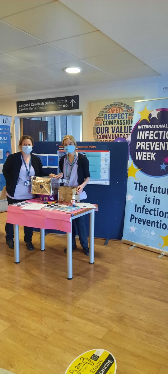 Thank you to those who visited our stands today, to chat to some of our IPCT @CUH_Cork...more tomorrow. We are promoting appropriate PPE risk assessment to ensure HCW and patients are protected using AMRIC risk assessment tool.#IIPW2022 #HPSC_Ireland